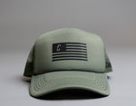 Load image into Gallery viewer, Combvt™ Motto Military Green Trucker Hat
