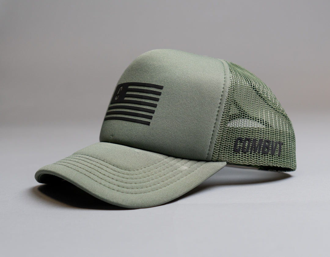 Combvt™ Motto Military Green Trucker Hat