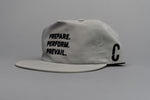 Load image into Gallery viewer, Wolf Grey Prepare. Perform. Prevail. Performance Nylon Snapback
